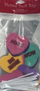 Candy Heart Shaped Cello Bags 20/pk 5x9 inches - Picture 1 of 2