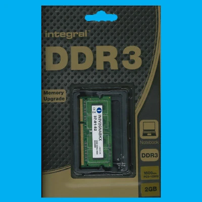Integral DDR3 2GB Notebook RAM, Memory Upgrade, 1600Mhz, Fast Start-Up  - Image 1 of 2