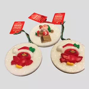 Vintage Hallmark Ornament Tree Trimmers Lot Of 3 Cardinal Bird Jester Christmas - Picture 1 of 8