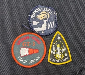 Vtg Lot of 3 NASA Gemini Space Program Patches Grissom Young Lovell Gordon  - Picture 1 of 2