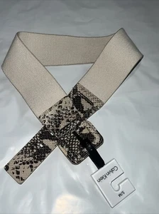 Calvin Klein Animal Print Leather belt S/M Stretch Small medium New Nwt - Picture 1 of 3