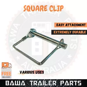 1 x Square Lynch Clip 8mm Zinc Trailer Caravan Ute Linch Pin Hinge Auto Lock - Picture 1 of 1