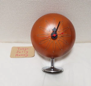 George Nelson Pill Clock Made for Wood Orange Mid Century Reproduct Analog 20cm - Picture 1 of 12
