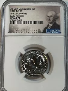 2022-D Anna May Wong Women Quarter NGC MS69 PL MS 69 ER MS69PL Early Releases - Picture 1 of 2