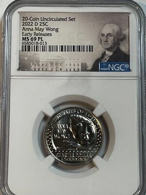 2022-D Anna May Wong Women Quarter NGC MS69 PL MS 69 ER MS69PL Early Releases - Image 1 of 2