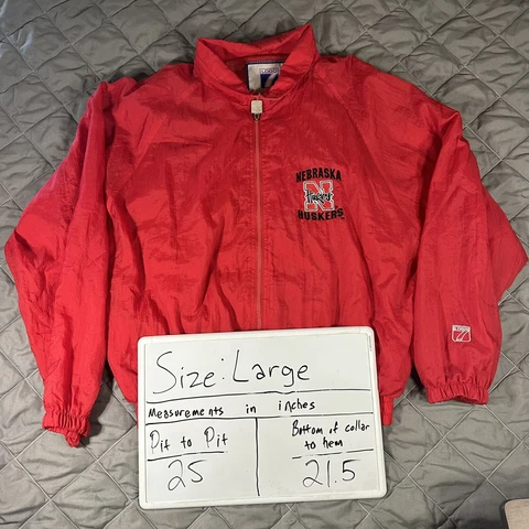 Vintage Nebraska Cornhuskers Jacket Mens Large Red Football 90s Tommy Frazier Cover