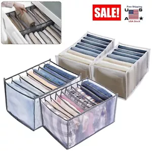 4 × Foldable Drawer Organizer Closet Storage Box for Clothes Jeans T-Shirt USA - Picture 1 of 18