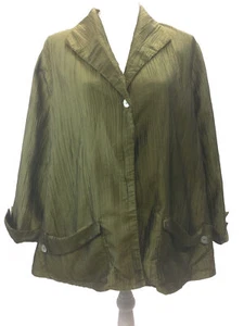 Connie's Moonlight L Green Taffeta Swing Jacket 50 inch bust - Picture 1 of 7