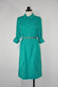 Soft Surroundings Green Tencel Long Sleeve Button Tunic Day Shirtdress Women M - Picture 1 of 18
