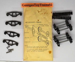 PAIR OF 2-RAIL O SCALE CAST METAL 4-WHEEL BETTENDORF TRUCKS & WHEELS INCOMPLETE - Picture 1 of 3
