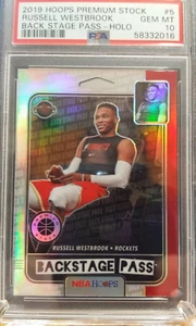 2019 Hoops Premium Stock Russell Westbrook Back Stage Pass -HOLO #5 PSA 10 - Picture 1 of 4