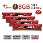 G.Skill Ares 32Gb 4X 8Gb Ddr3 Oc 2133Mhz Pc3-17000U Desktop Gaming Memory Red Ab