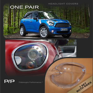 For Mini Countryman (R60) 2011-2016 Headlight Lens Replacement Cover LEFT+RIGHT