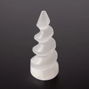 Torre espiral de selenita de 4" cuerno de unicornio piedra preciosa natural cristal de Marruecos espécimen - Imagen 1 de 7