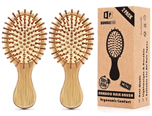 Pack of 2 Hair Brush with Natural Boar Bristles, Massages Scalp Anti-Static Hair - Picture 1 of 6
