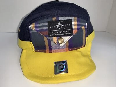 Gorra de béisbol City Hunter Headwear panel a cuadros amarillo gorra ropa de calle EE. UU. NUEVA CON ETIQUETAS Foto 1 de 4