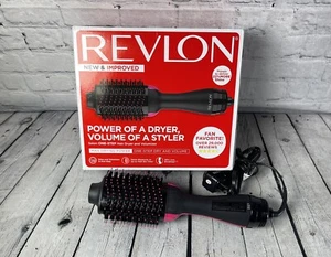 Revlon Salon asciugacapelli/volumizzatore spazzolino ad aria calda nero/rosa - Foto 1 di 6