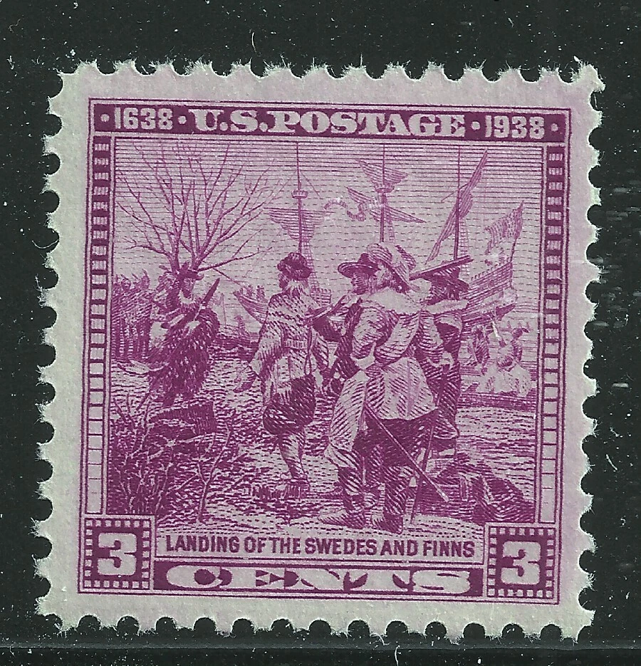 US Scott #836, Single 1938 Swedes & Finns 3c FVF MNH - Image 1 of 1