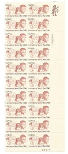 US 1979 Zip Block Strip Of20, 15cent Stamps for International Year Of The Child - Picture 1 of 1