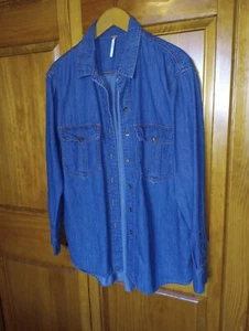 Camisa Free People Denim Cambray Abotonada Mujer Pequeña Algodón Manga Larga Usada en Excelente Condición - Imagen 1 de 19