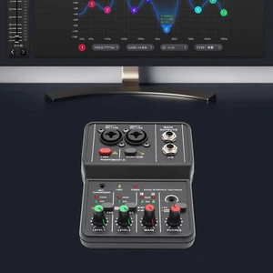 Audio Mixer Usb Dj Sound Mixing Console Amplifier Studio Live Party 2 Channel - Picture 1 of 10