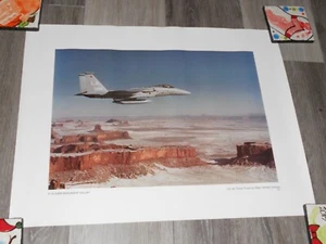 US Air Force F-15 Over Monument Valley Lithograph Print Herman Kokojam  22"- 17" - Picture 1 of 6