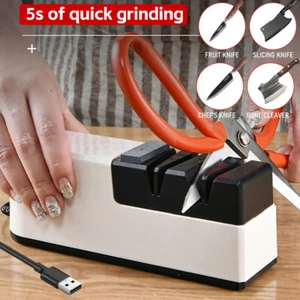 Electric Knife Sharpener Professional Kitchen Sharpening Stone Grinder knives - Picture 1 of 29