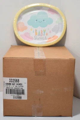 Baby Shower Paper Plates / 10"x12" / 1 Case Wholesale Lot / 12 Packs of 8 Plates - Image 1 of 4