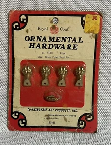 Royal Coat Ornamental Hardware #1430 Claws With Screws Brass Plated 1970 - Picture 1 of 3