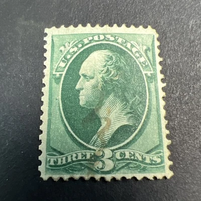 Scott#158 Faint Cancel in 3c Washington Banknote-Used-US - Image 1 of 2