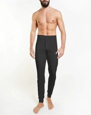 Mutanda Uomo Nottingham PL110 Nero Gamba Lunga in Caldo Cotone - Immagine 1 di 2