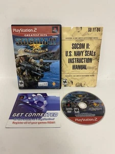 PS2 Playstation 2 Red Label Video Game SOCOM II US NAVY SEALS Complete w Manual - Picture 1 of 2