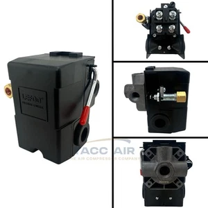Válvula de control interruptor de presión del compresor de aire 95-125 PSI cuatro puertos con descargador - Imagen 1 de 7