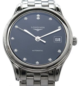 LONGINES WATCH FLAGSHIP L4.774.4 L4.774.4.52.6 DATE BLACK STAINLESS STEEL MEN'S - Picture 1 of 10