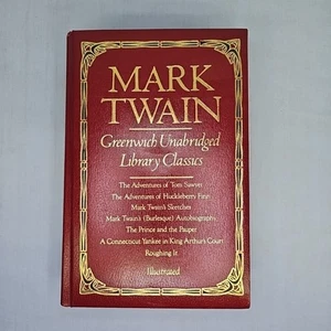 Mark Twain Greenwich Unabridged Library Classics 1982 Faux Leather Hardcover - Picture 1 of 12