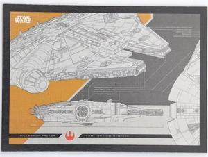 2017 Topps Star Wars: Viaggio negli ultimi Jedi Blueprints #5 Millenium Falcon - Foto 1 di 2