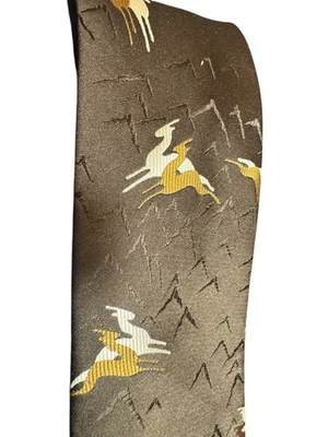 Ropa marca plateada para hombre corbata ciervo marrón blanco Foto 1 de 3