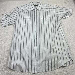 Vintage Panhandle Slim Button Up Shirt Mens 18 White Westernwear Pearl Snap - Picture 1 of 6