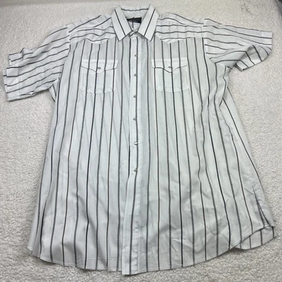 Vintage Panhandle Slim Button Up Shirt Mens 18 White Westernwear Pearl Snap - Image 1 of 4