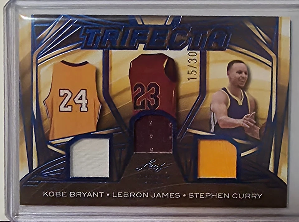 Camiseta Triple Bryant-James-Curry 2025 Leaf Trinity AZUL TRIFECTA #15/30 Foto 1 de 1