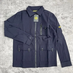 Terrace Cult Pietro Overshirt Cargo Jacket Navy Blue Size Small S New With Tags - Picture 1 of 9