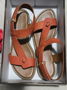 Franco Sarto L-Glenni weiße bequeme Leder-Riemchensandale für Damen 7M mit Karton - Bild 1 von 5