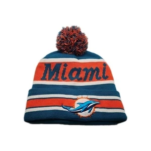 NUEVO SIN ETIQUETAS Bordado Miami Dolphins Pom Gorro Medias Gorra Unisex - Imagen 1 de 4