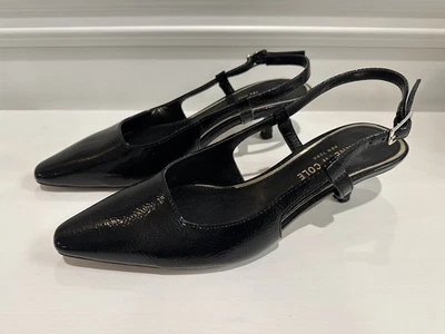 [Nuevo] Bomba de tacón de gatito charol negro Kenneth Cole - talla 6,5 Foto 1 de 4