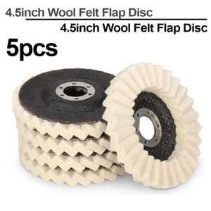 5Pcs Wool Buffing Polishing Angle Grinder Wheel Felt Pads Buffer Buff Disc 4.5'' - Picture 1 of 6