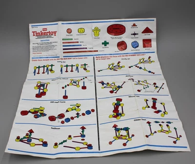 Vintage Playskool Tinkertoy Building Set Instruction Sheet Manual ONLY 1991 - Image 1 of 4