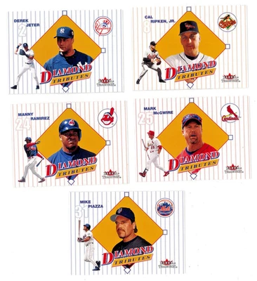 2001 Fleer Tradition Diamond Tributes Lot (5) Jeter, Piazza, Ripken, McGwire HOF - Image 1 of 2