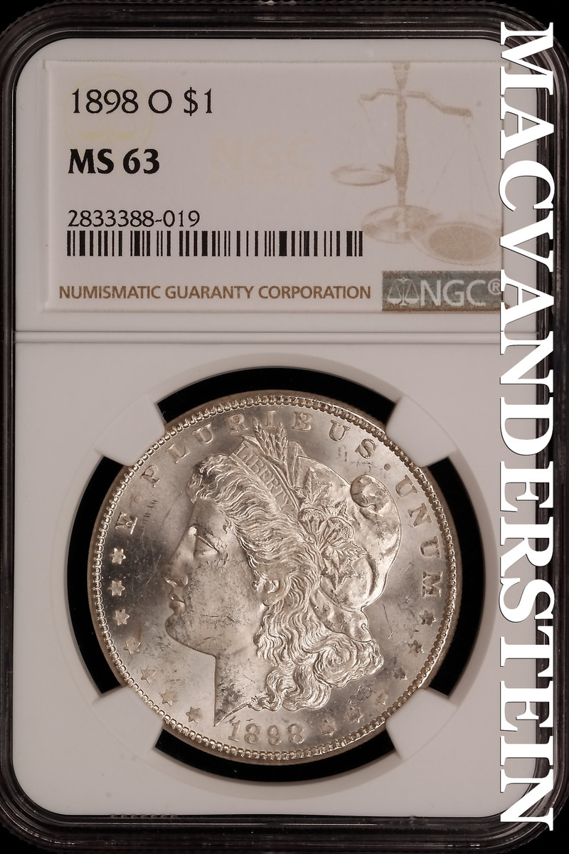 1898 O モルガン・ダラー MS 63 MS 63 Graded 1898 Year Morgan US Dollars 1878 1921 for sale
