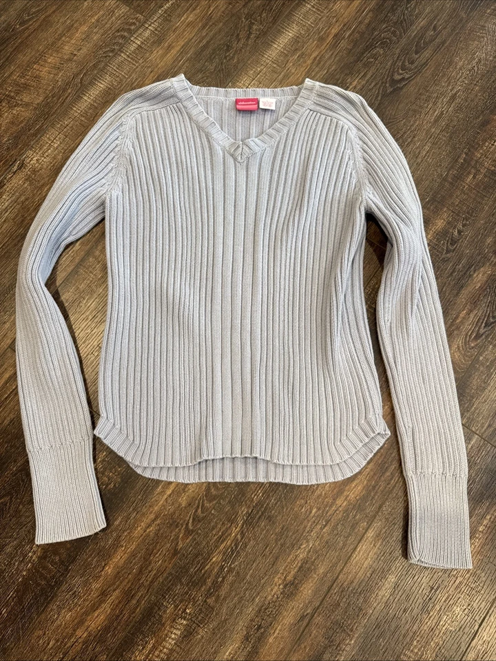 Suéter De Colección Y2K Años 90 Xhilaration Grueso Acanalado Tejido Cuello en V 100% Algodón Grande Foto 1 de 4