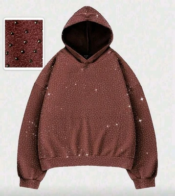 Nueva Chaqueta con Capucha de Lujo para Hombres Mujeres Diamantes Estrás Moda Alta Calidad Foto 1 de 4